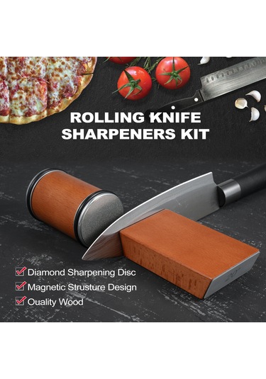 Mufunye Bıçak Bileyici Aleti Haddeleme Bıçak Bileyici Seti Mutfak Bıçakları Bileyici 2 Bileme Bloğu İle 15 Ve 20 Derece Bıçak Bileyici