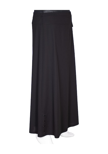 Hesna Kadın Dilşah Battal Beden Krep Çan Süs Cepli Aks Siyah Etek Siyah