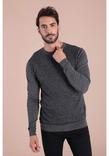 Ferraro Bisiklet Yaka Superfine Yün Kazak - Antrasit Antrasit (390467072) Antrasit