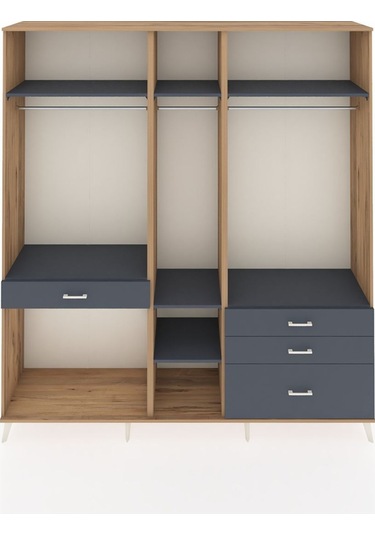 Hyperion Dolap 7 Raflı 4 Çekmeceli 3 Askılı 220x44x243 Çam-antrasit/antrasit Antrasıt/antrasıt Hyperion Dolap 7 Raflı 4 Çekmeceli 3 Askılı 220x44x243 Çam-antrasit/antrasit Antrasıt/antrasıt