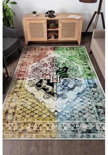 Homshtag Hogwarts Binaları Harry Potter Desenli Halı Çok Renkli Halı Çok Renkli