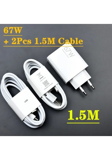 Xıaomıxiaomi 67w Hızlı Şarj Cihazı Usb-c Kablosu - Mi 14/13t/12t/13 Ultra Pro, Redmi Note 12/11/13 Pro, Poco X5/f5 Pro Uyumlu Uk Whıtedistribütör Garantili