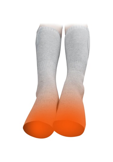 Isıtmalı Çoraplar Elektrikli Isıtma Çorapları Pil İle Çalışan Sıcak Çoraplar Şarj Edilebilir Kış Sıcak Çoraplar Gri