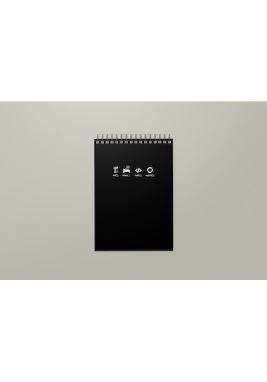 Notebook for Developers - Eat Sleep Code Repeat - Siyah - Kısmi Lak'lı Yumuşak Kapak - 50 Yaprak - Kareli - Spiralli Bloknot
