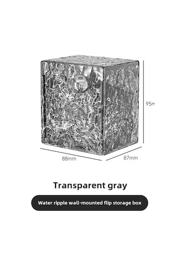 Hangfox Banyo Duvar Tipi Dolap: Toz Koruyucu Kapaklı Makyaj Ürünleri Depolama Kutusu, 1l Kapasiteli, Modern Aesthetic, Uzay Tasarrufu Şeffaf Gri Gümüş Diğer