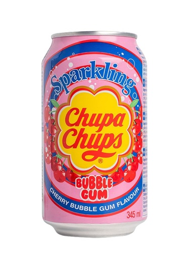 Chupa Chups Sparkling Cherry Bubble Gum Flavour - Kiraz Ve Sakız Aromalı Gazlı İçecek 345 Ml