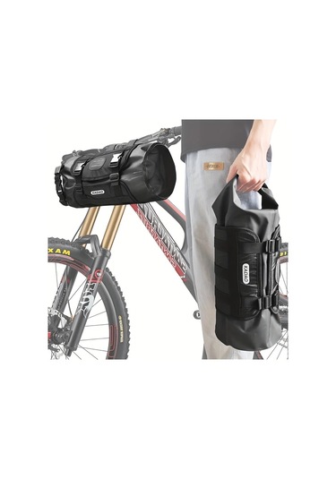 Willowhaven 3-7l Bisiklet Gidon Çantası - Siyah Dayanıklı Pvc Depolama Kesesi Ayarlanabilir Kayışlar Haki