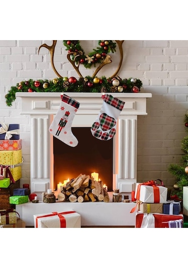 40 Cm Yılbaşı & Christmas Desenli Dekoratif Hediye Kesesi, Noel Ç