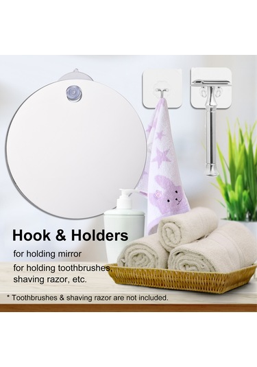 Qingmipy Seyahat Ve Banyo İçin Pratik, Kırılmaz Ve Buğu Önleyici Dikdörtgen Ayna Seti Beyaz