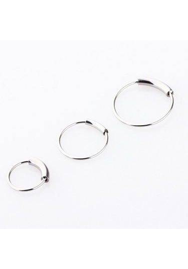 Suntek 2 Adet Burun Halkası Hoop Tragus Helix Kulak Piercing 10-mm-gümüş Mavi - Gümüş