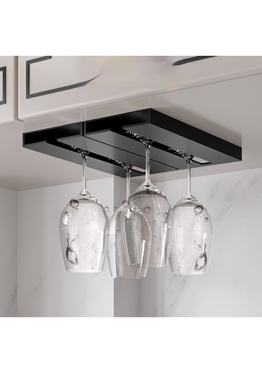 Yystore Şarap Bardağı Depolama Rafı Duvara Monte Aksesuarların Düzenlenmesi