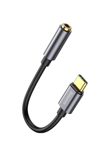 Baseus Catl54-og L54 Type-c Aux Kulaklık Adaptörü 3.5 Jack Ses Kablosu Gri