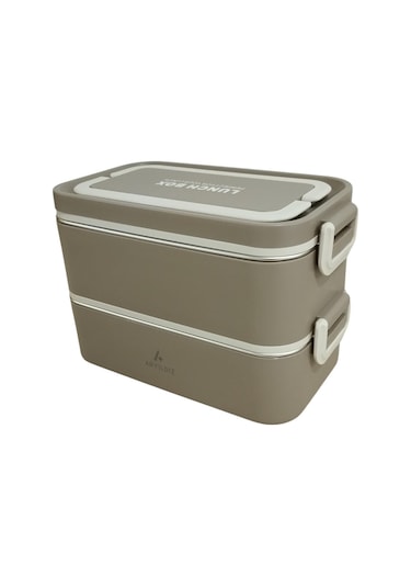 Aryıldız Bento Dikdörtgen Lunch Box Yemek Termosu Vizon 2000 Ml Vizon