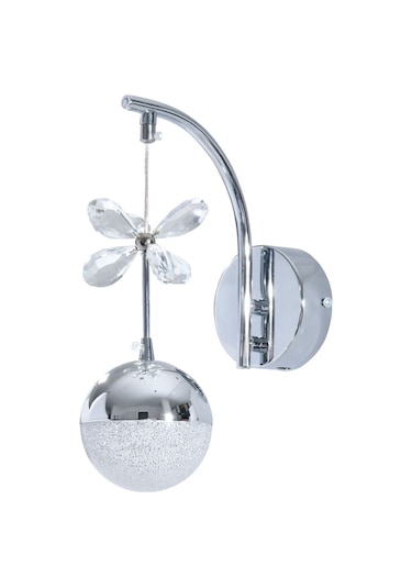 Ey-El Tasarım Şık Sarkıt Led Aplik Krom Kristal Taşlı Krom