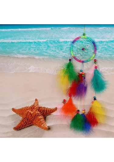 Ruicoo "rüya Kapanı Dekoratif Duvar Süsü - Renkli, 55 Cm, Kötü Rüyaları Engelleyen" Renk