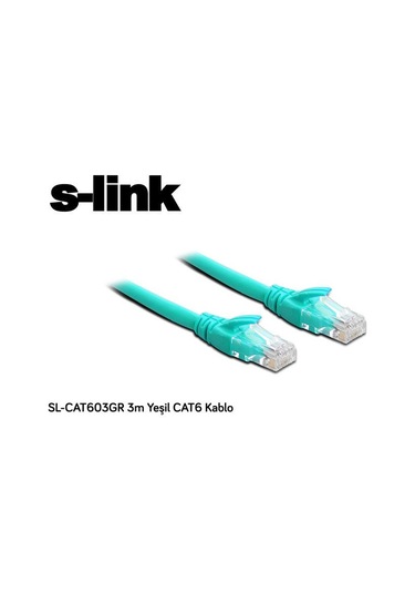 S-Link Sl Cat603Gr 3Mt Yeşil Cat6 Kablo