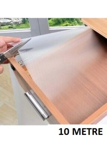 45cm X 10 M Şeffaf Kaydırmaz Raf Dolap Ve Çekmece Örtüsü Ve Maket Bıçağı Beyaz