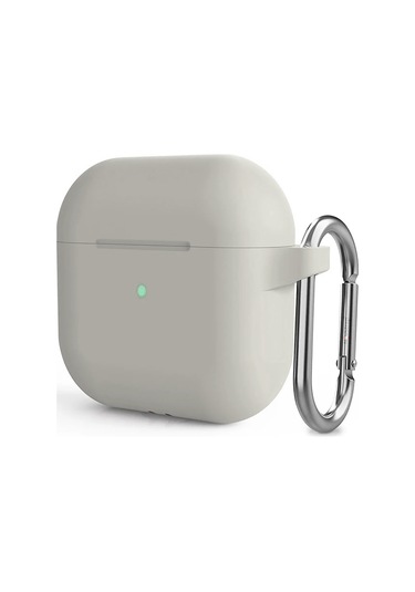 Novstrap Kulaklık Kılıfı Apple Airpods 4. Nesil İle Uyumlu Kılıf Toz Tıpalı Yumuşak Liquid Silikon Bej