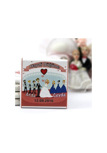 Dark Brown Nikah Çikolatası Kişiselleştirilebilir El Yapımı Madlen Çikolata NKK18 48 Adet