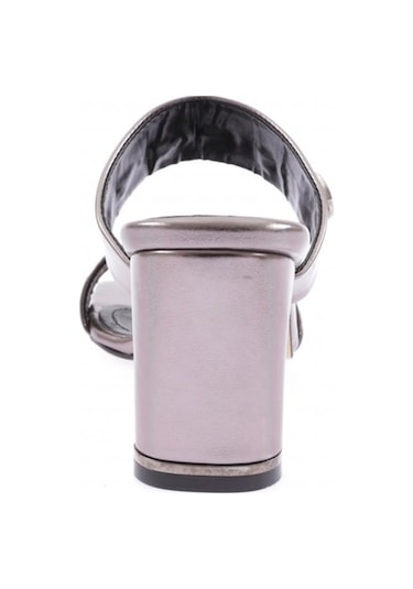 Dgn 1043-23y Kadin Kristal Taşli Bantli Topuklu Terlik 1043-2271-R13773 Platin