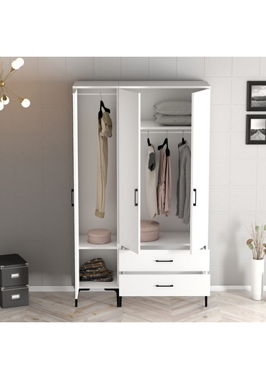 Variant Kumsal 3 Kapılı Rt Gardrop - Beyaz / Beyaz