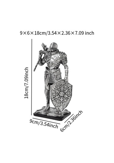 Suntek Şövalye Heykeli Hediye Koleksiyon Heykelciği Gümüş