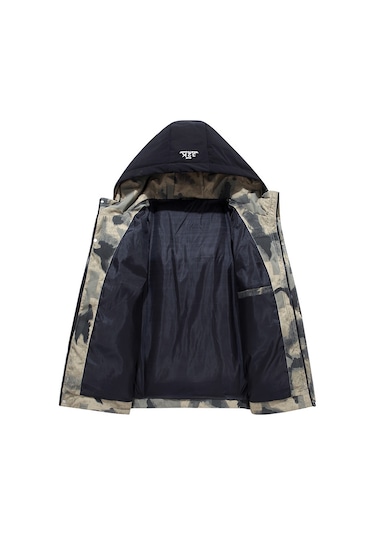 Kalın Kışlık Pamuklu Trend Kapüşonlu Rüzgar Geçirmez Erkek Mont 001