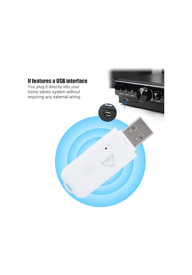 Moveevo Usb Bluetooth 5.1 Alıcı - 10m Kablosuz Ses Aktarımı, 6 Cihazlı Eşleştirme, Araç Ve Ev Ses Sistemleri İçin A2dp Desteği