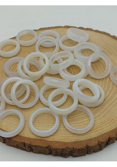 Akik Taşı Yüzük Sisli Alacalı 6mm Kalınlık 59952 Bakır