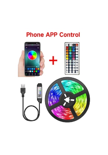 Tv Arka Plan Duvarı, Yatak Odası Dekorasyonu İçin Dc 5vrgb Uzaktan Kumanda Işığı İl Kontrolü Neon Işığı Led Aydınlatmalar 56668657