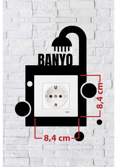 Banyo Tasarım Priz Çerçevesi İç Ölçü 8,4x8,4 Cm Dekoratif Priz - Anahtar Çerçevesi - Duvar Susu