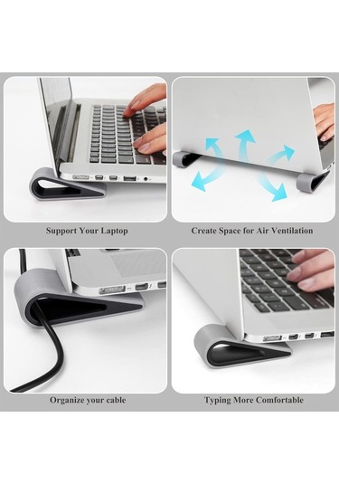 Besthome1 Genel Kullanım Bilgisayar Standı Ve Soğutma Tabanı - Oyun Ofis İçin Ergonomik Klavye Desteği, 4 Parça Gri