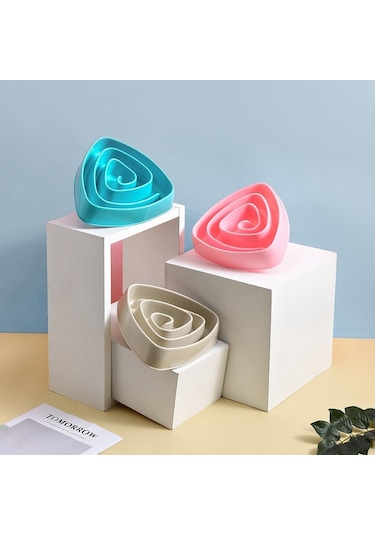 Cbtx Plastik Üçgen Dayanıklı Pet Yavaş Kase Boğulma Önleyici Köpek Maması Kasesi Büyük