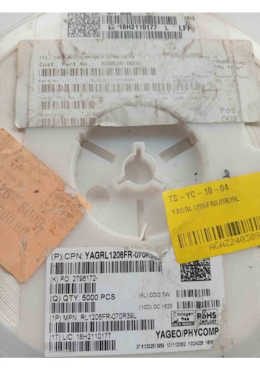 Yagrl1206fr070r39l 390 Mohms 1% 0.25w, 50 Adet