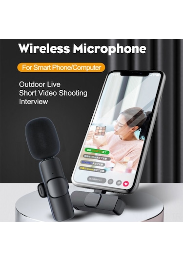 Symbee İphone Uyumlu İçin 2.4g Kablosuz Gürültü Engelleme Kragı Mikrofonu - Canlı Yayın, Tiktok, Instagram İçin Telefon Mikrofonu Ve Adaptör Seti