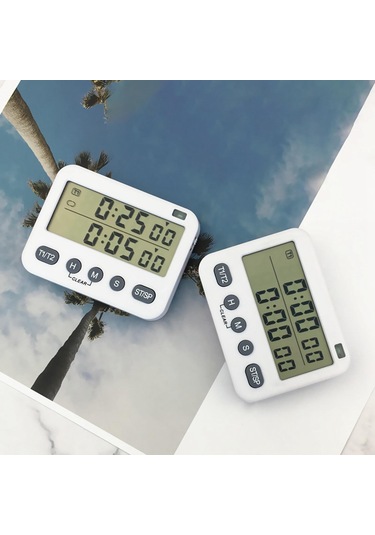 Suntek Mutfak Öğretmenleri Için Mıknatıslı Kronometre Elektronikli Çift Dijital Zamanlayıcı