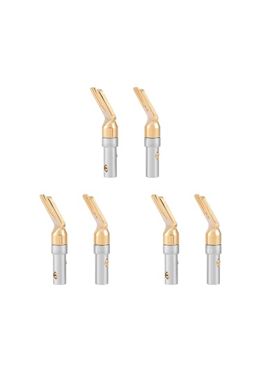 Lemestar 6 Adet Altın Kaplı Bakır Hoparlör Banana Plug - Kolay Kurulum, Çift Vida Kilidi, 4mm Kablolara Uygun