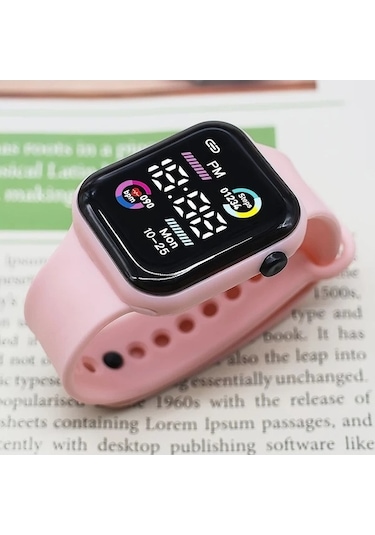 Trendooze Gaojunshop01 Pembe Işıklı Koşu Spor Saati - Kadın Analog Dijital Saat Pembe