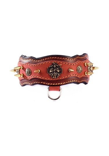 MgTasma Bordo Turuncu Deri Boyun Tasması (thor) Bordo