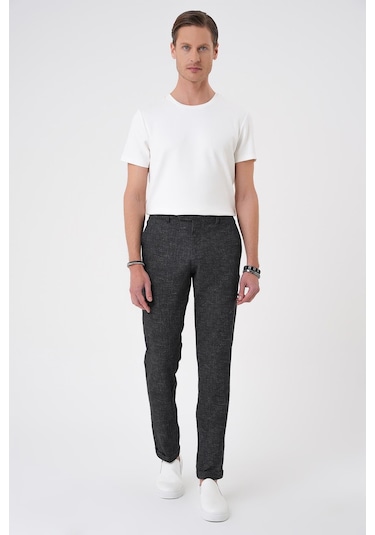 Efor Comfort Fit Kırçıllı Beli Lastikli Siyah Jogger Pantolon P 1176 Siyah