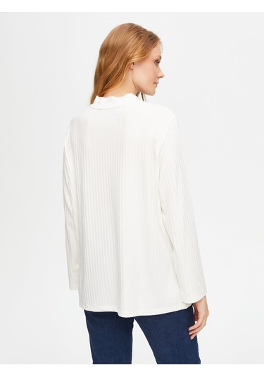 Relax Dik Yaka Kaşkorse Sweatshirt 69756 U6975673 Ekru