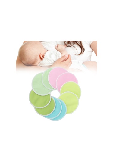 Hangfox Yıkama ve Yeniden Kullanılabilir Yüksek Su Emici, 12 CM Çaplı 10 Adet Paket Emziren Anneler İçin Süt Taşması Önleyici Meme Padleri