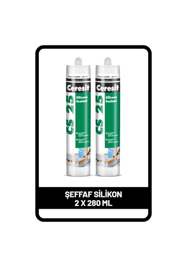 Ceresit CS 25 Silikon Şeffaf 280 ML x 2 Adet