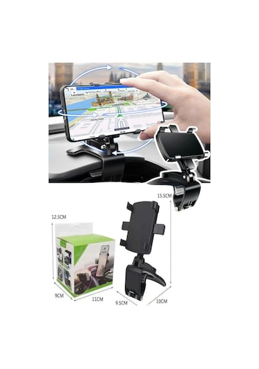 Araba Gösterge Üstüne Takılan Telefon Tutucu Torpido Dikiz Aynası Ve Güneşlik İçin Telefon Standı