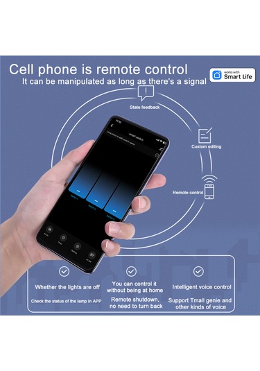 Yunboo Wifi Akıllı Cam Dokunmatik Anahtar Paneli, İki Yollu, Led Gösterge, Sıfır Ateş Bağlantısı, Yx-ws002a Tuya Wifi