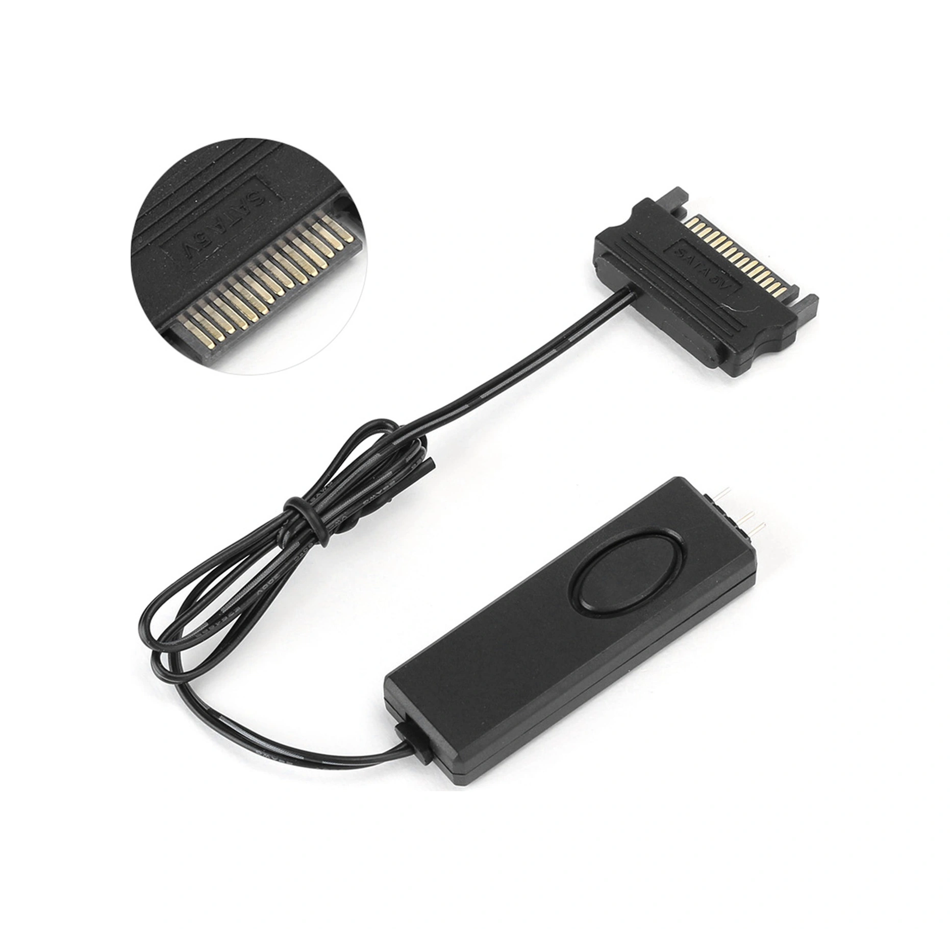 Xiyyadms Siyah Rf Kumanda 5v Argb Kontrolcü - 3pin Sata Beslemeli, Renkli Işık Efektleri, Kasa Fanları Ve Radyatörler İçin