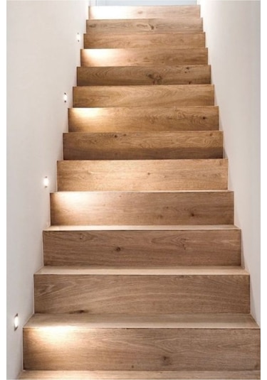 3 Watt Radar Sensörlü, Siyah Kasa, Beyaz Işık Merdiven, Koridor, Basamak, Hol Armatürü - Led Armatür Siyah