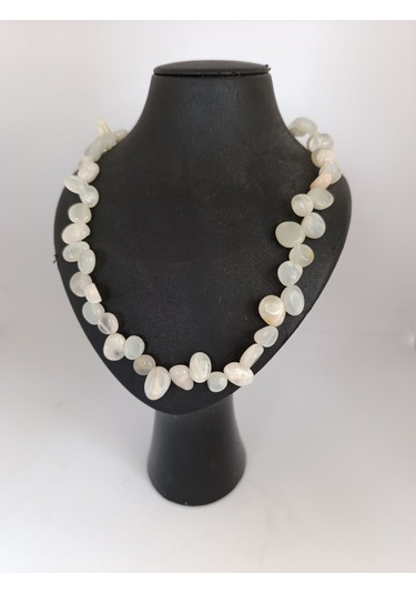 Orjinal Aytaşı Kolye/ Doğaltaş Kolye-1001 Bej