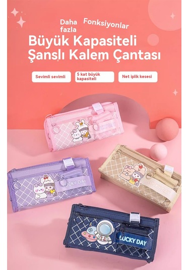 Aurora Pembe Kızçok Fonksiyonlu Kalemçantası Pembe