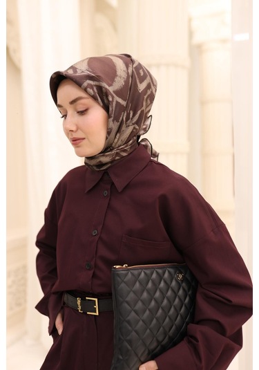 Silk Home Twill İpek Eşarp 11462-07 Kahverengi, Vizon